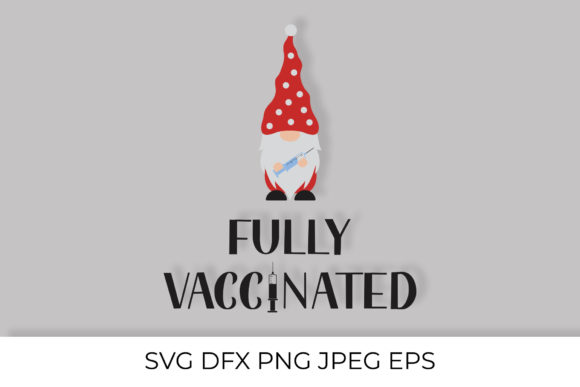 Fully Vaccinated. Medical Gnome: A Unique Embroidery Design