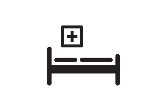 Medical Bed Icon - Hospital Bed Embroidery Design