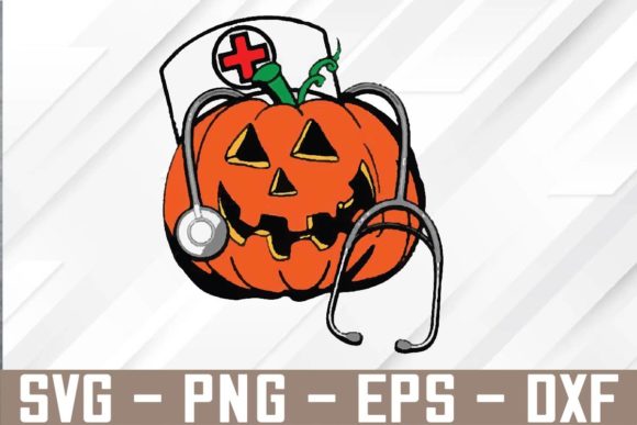 Nurse Stethoscope Pumpkin Halloween Embroidery