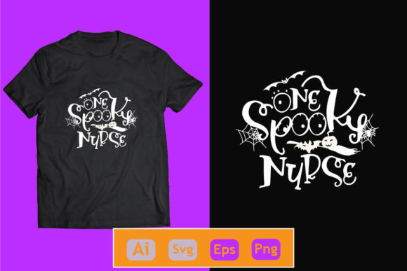 One Spooky Nurse Halloween Tshirt Design