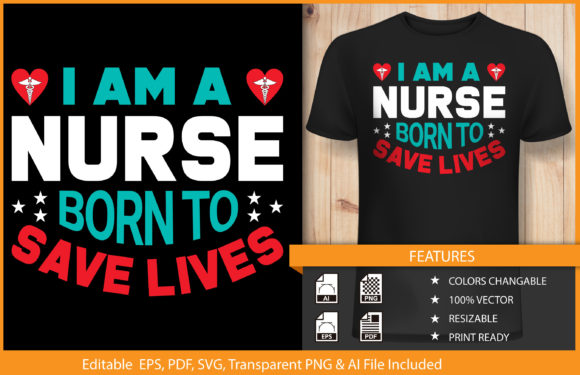 Review: T-shirt Design I Am a Nurse Vector Text