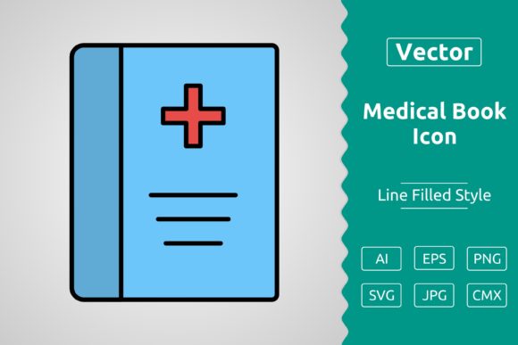 Vector Medical Book Filled Outline Icon Review